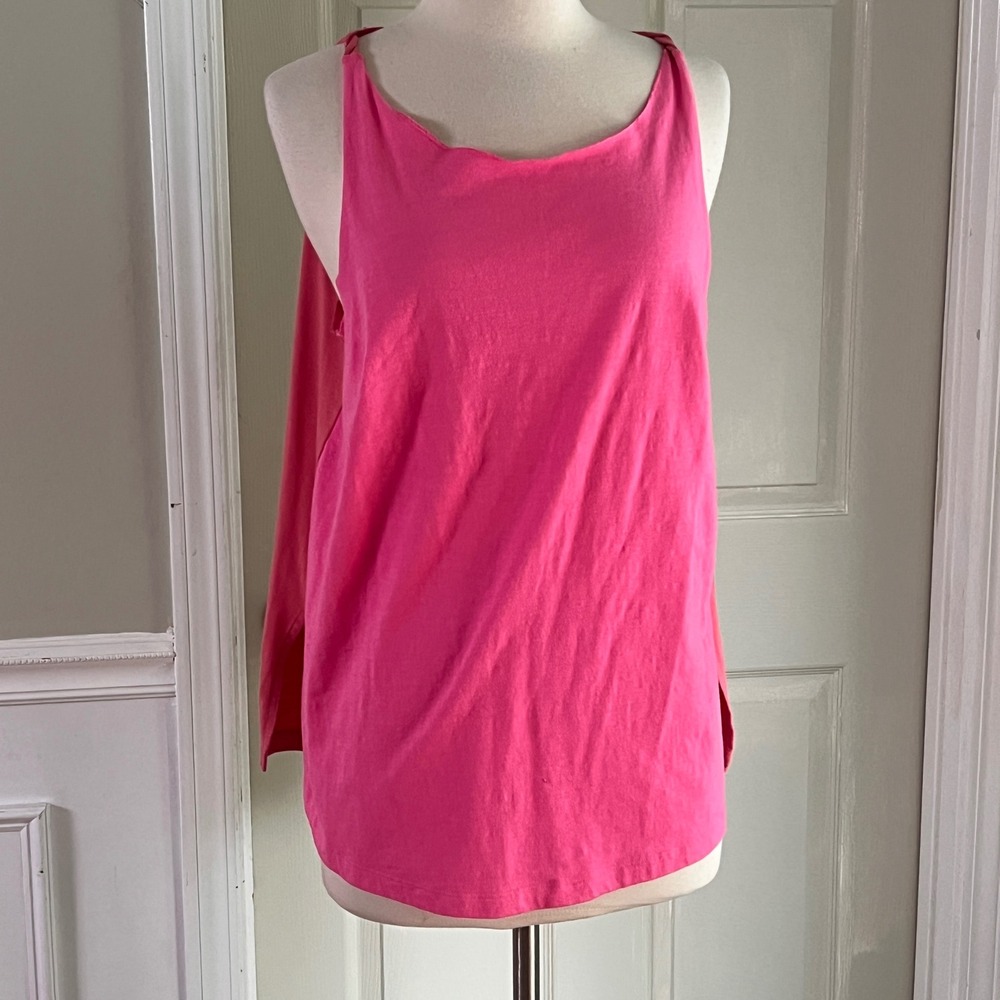 LIVI Active Tank Top XL Women Colorblock Pink Coral Workout Athleisure Layering